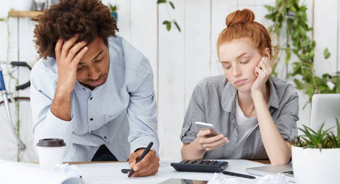 Frustrated couple in insolvency