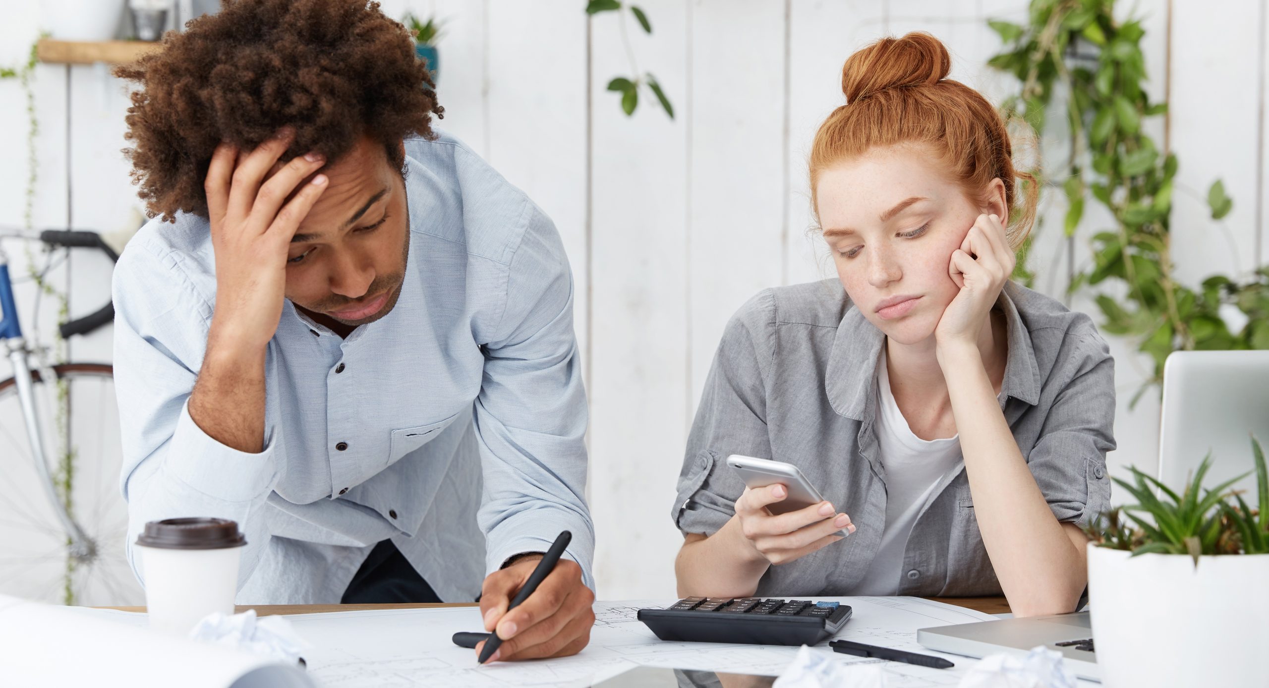 Frustrated couple in insolvency